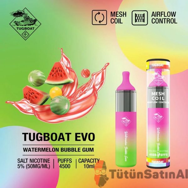 tugboat evo 4500 puffs watermelon bubble gumjpgw1920q75