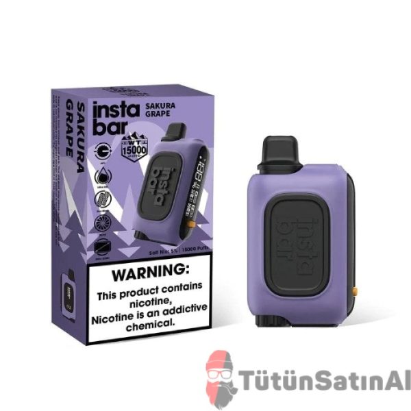 instabar wt15000 rechargeable disposable device sakura grape tutunsatinal