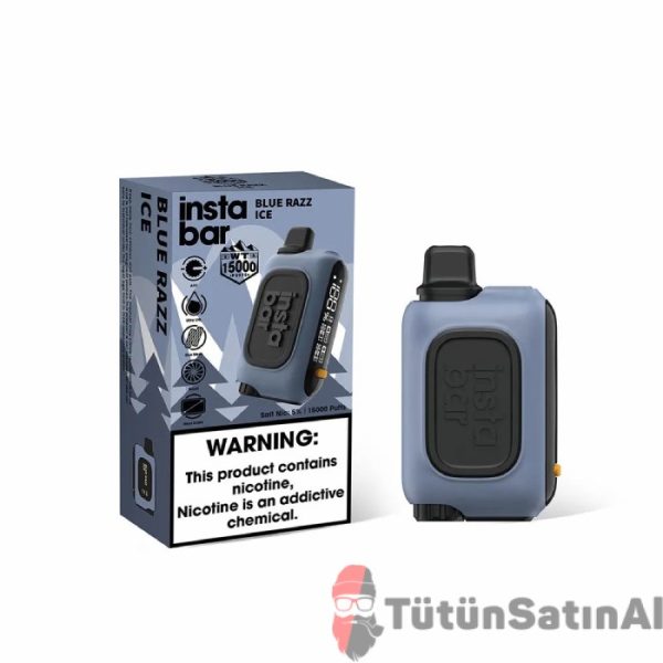 instabar wt15000 rechargeable disposable deviceblue razz ice tutunsatinal